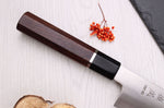 Couteau de chef kiritsuke 21cm japonais artisanal Sukenari HAP40 San Maï manche en bois de rose