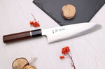 Couteau santoku 19,5cm japonais artisanal Sukenari HAP40 San Maï manche en bois de rose