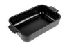 Plat four rectangle Peugeot Appolia en céramique noire satinée 22x13x5,1cm
