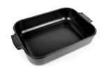 Plat four rectangle Peugeot Appolia en céramique noire satinée 36x23,6x7,5cm