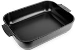 Plat four rectangle Peugeot Appolia en céramique noire satinée 40x27,2x8,3cm