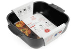 Plat four carré Peugeot Appolia en céramique noire satinée 21x17,5x6cm