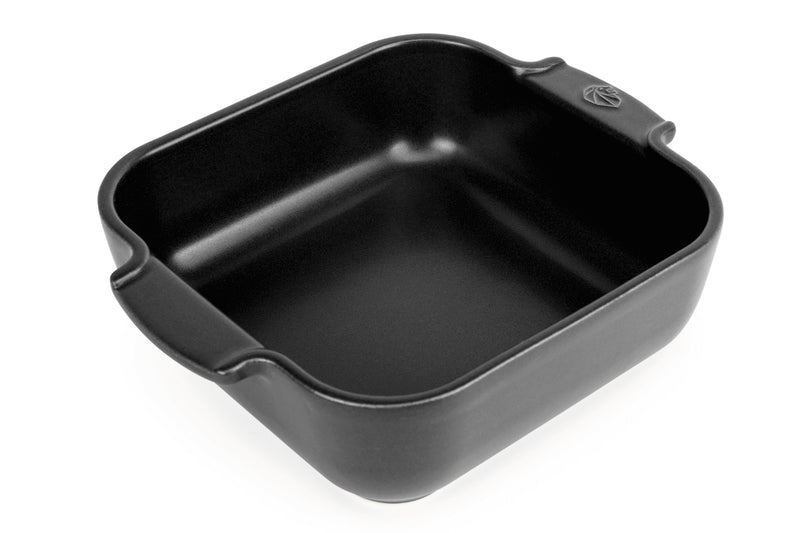 Plat four carré Peugeot Appolia en céramique noire satinée 21x17,5x6cm