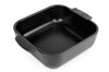 Plat four carré Peugeot Appolia en céramique noire satinée 21x17,5x6cm
