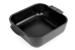 Plat four carré Peugeot Appolia en céramique noire satinée 21x17,5x6cm