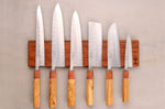 Barre aimantée artisanale Essences Creations en bois d'ovangkol ondé 42cm - 6 places - N°2