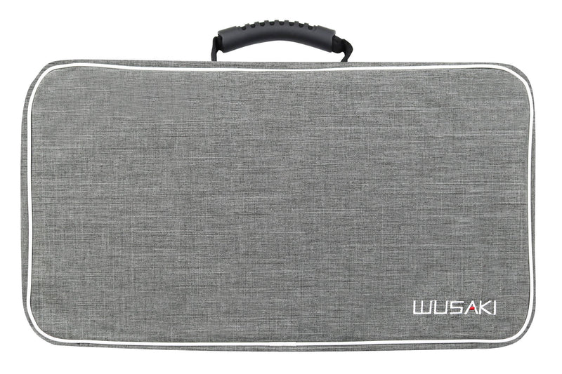 Mallette vide Wusaki grise pour 21 couteaux et ustensiles + 1 grande poche de rangement