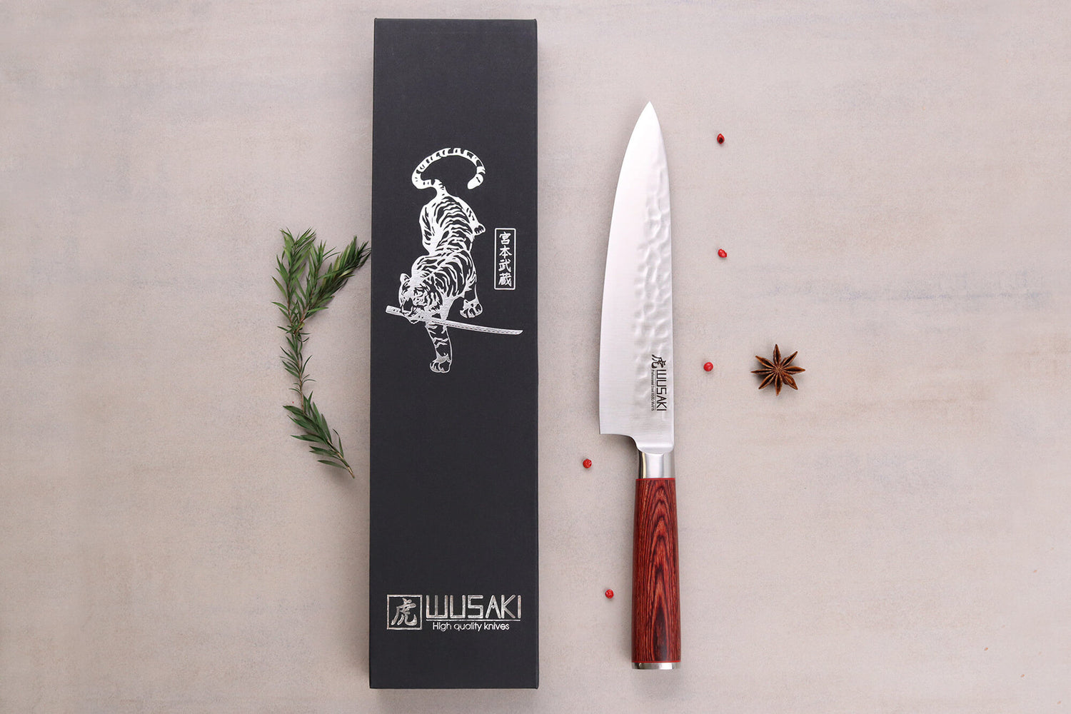 Couteau de chef Wusaki Pakka X50 20cm manche pakkawood