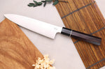 Couteau de chef 21cm japonais artisanal Sukenari ZDP-189 San Maï manche en ébène