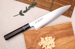 Couteau de chef 24cm japonais artisanal Sukenari ZDP-189 San Maï manche en ébène