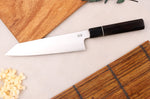 Couteau kiritsuke 21cm japonais artisanal Sukenari ZDP-189 San Maï manche en ébène