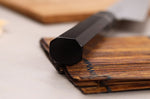 Couteau kiritsuke 24cm japonais artisanal Sukenari ZDP-189 San Maï manche en ébène