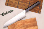 Couteau kiritsuke 24cm japonais artisanal Sukenari ZDP-189 San Maï manche en ébène