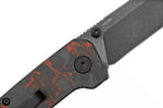 Couteau pliant QSP Penguin Mini 130XSE2 manche en carbone et G10 noir et rouge 8,2cm