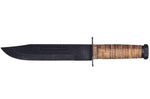 Couteau Bowie Herbertz 101018 lame 18cm manche en cuir + étui en cuir + pierre à aiguiser