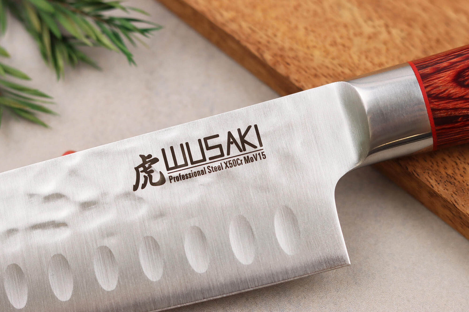 Coffret 2 couteaux Wusaki Pakka X50 pakkawood Santoku + Office