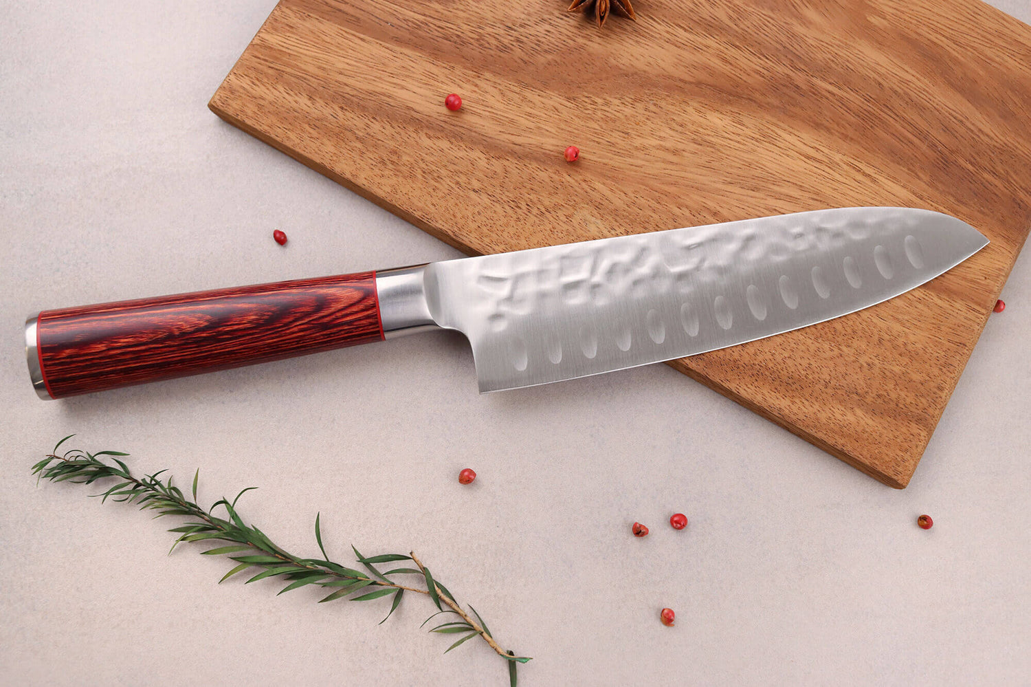 Coffret 2 couteaux Wusaki Pakka X50 pakkawood Santoku + Office