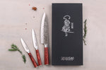 Coffret 3 couteaux Wusaki Pakka X50 pakkawood Chef + Universel + Office