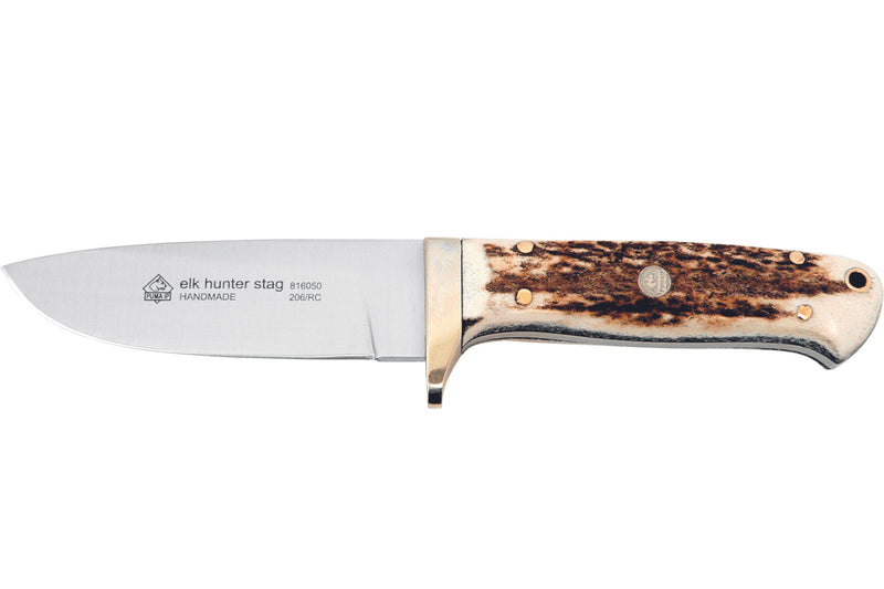 Couteau de chasse Puma IP Elk Hunter Stag 304410 lame 10,4cm manche bois de cerf + étui en cuir
