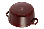 Cocotte Staub ronde en fonte émaillée grenadine