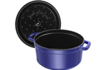 Cocotte Staub ronde en fonte émaillée bleu intense