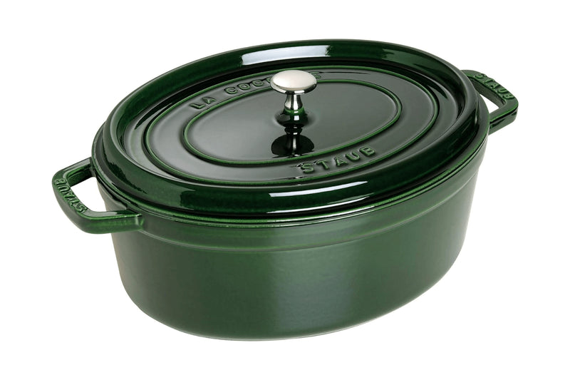 Cocotte Staub ovale en fonte émaillée basilic - 29cm