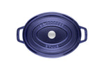Cocotte Staub ovale en fonte émaillée bleu intense