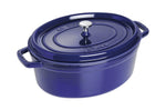Cocotte Staub ovale en fonte émaillée bleu intense - 29cm
