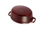 Cocotte Staub ovale en fonte émaillée grenadine