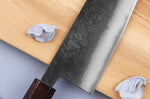 Couteau ko-bunka 13,5cm japonais artisanal Yuzo Black Nashiji