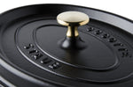 Cocotte Staub ovale en fonte émaillée noir mat
