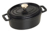 Cocotte Staub ovale en fonte émaillée noir mat - 31 cm