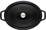 Cocotte Staub ovale en fonte émaillée noir mat