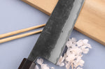 Couteau kiritsuke 21cm japonais artisanal Yuzo Black Nashiji