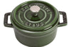 Mini cocotte Staub ronde en fonte émaillée vert basilic 10cm