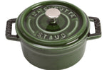 Mini cocotte Staub ronde en fonte émaillée vert basilic 10cm