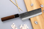 Couteau nakiri 16,5cm japonais artisanal Yuzo Black Nashiji