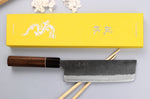 Couteau nakiri 16,5cm japonais artisanal Yuzo Black Nashiji