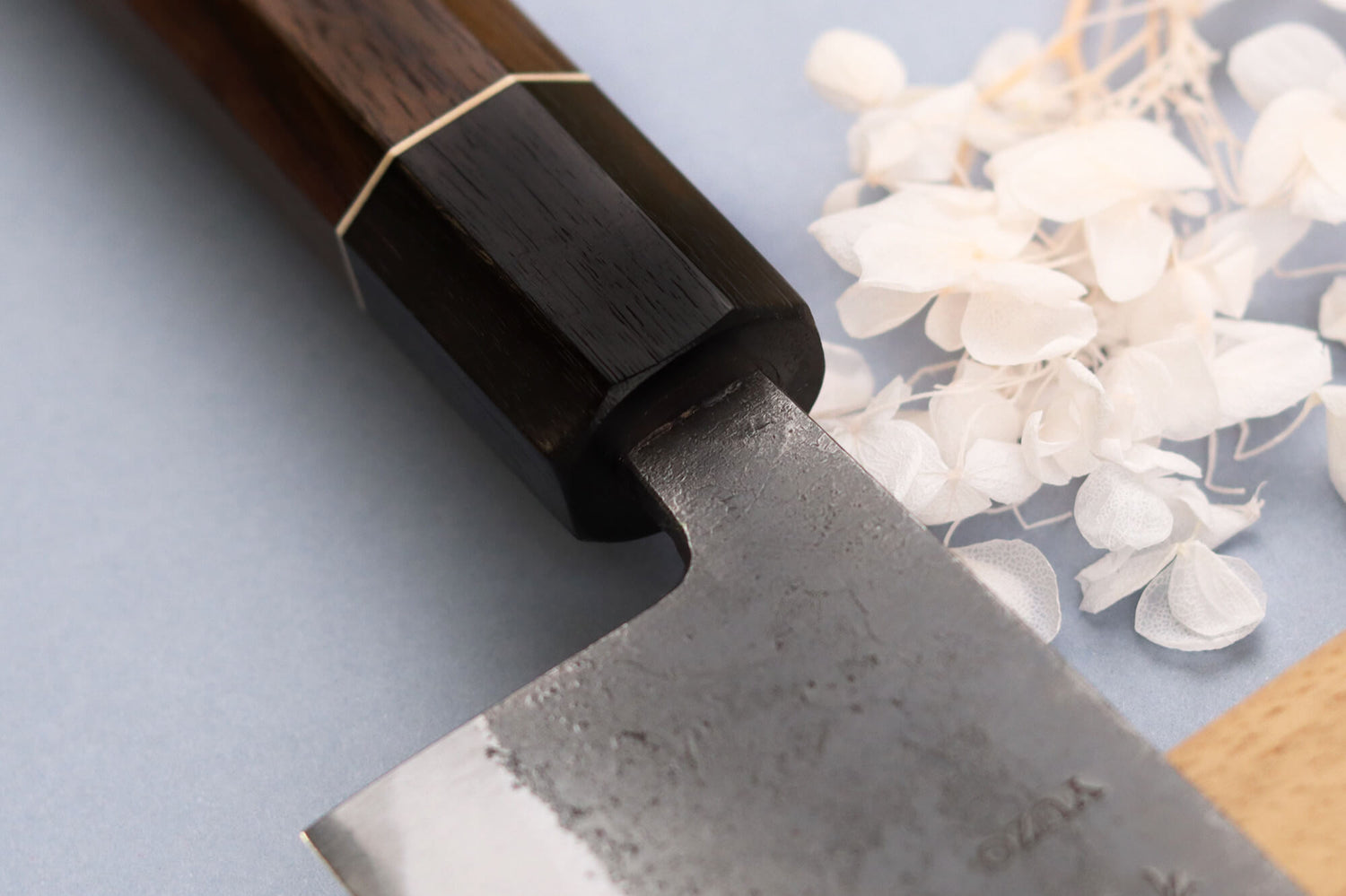 Couteau nakiri 16,5cm japonais artisanal Yuzo Black Nashiji