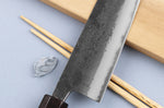 Couteau kiritsuke 18cm japonais artisanal Yuzo Black Nashiji