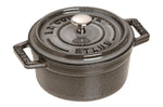 Mini cocotte Staub ronde en fonte émaillée gris graphite 10cm