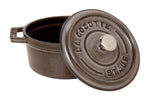 Mini cocotte Staub ronde en fonte émaillée gris graphite 10cm