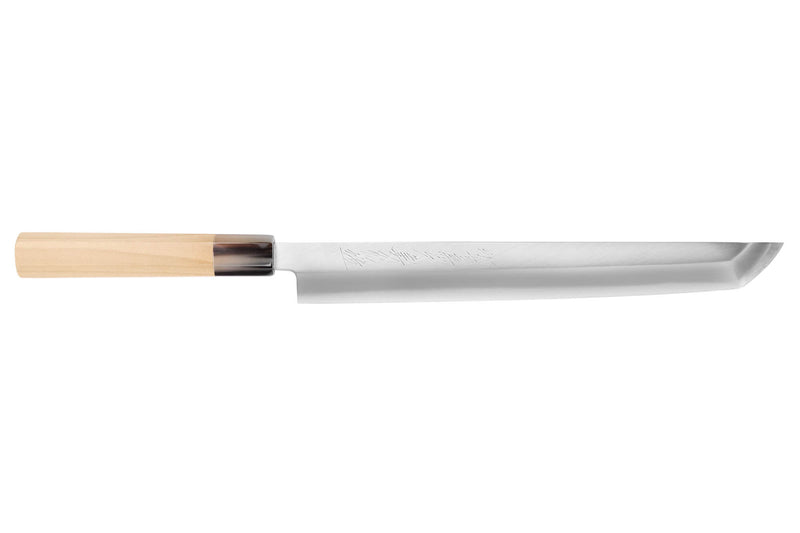 Couteau sakimaru takohiki 27cm japonais artisanal Yoshihiro Hongasumi White 2 steel