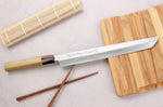 Couteau sakimaru takohiki 27cm japonais artisanal Yoshihiro Hongasumi White 2 steel