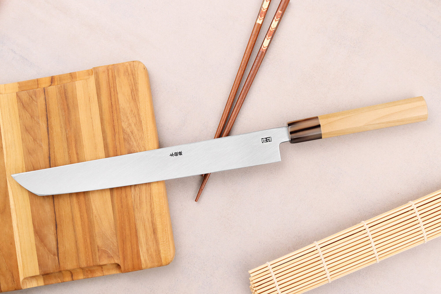 Couteau sakimaru takohiki 27cm japonais artisanal Yoshihiro Hongasumi White 2 steel