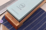 Pierre à aiguiser japonaise King Home Stone double face grains 220/1000 avec support