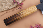 Couteau nakiri 16,5cm japonais artisanal Yuzo Black AS chêne brûlé