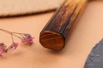 Couteau nakiri 16,5cm japonais artisanal Yuzo Black AS chêne brûlé