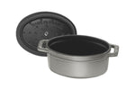 Mini cocotte Staub ovale en fonte émaillée gris graphite 11cm