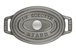Mini cocotte Staub ovale en fonte émaillée gris graphite 11cm